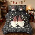 thumbnail image 1 of Manfei Gnome Queen Bedding 7 Pieces Nisse Bedding Comforter Set Queen, Teal White, Black Reversible, 1 of 6