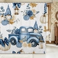thumbnail image 1 of Erosebridal Gnome Truck Shower Curtain 72Wx84L,Fall Farm Bathroom Shower Curtain,Light Blue, 1 of 6