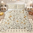 thumbnail image 1 of Erosebridal Gold Floral Queen Comforter Set, Chic Bird Bedding Comforter Set for Girls, Gray Reversible, 3pcs, 1 of 6