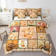 thumbnail image 1 of Erosebridal Gold Fox Bed in a Bag Queen size, Cartoon Animal Bed Set, Plant Patchwork Bedding Queen Size, Ultra Soft Room Decorative, 7-Piece, 1 of 4