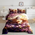 thumbnail image 1 of Erosebridal Gold Fox Comforter Sets Twin Size, Flower Comforters & Duvets, Cartoon Animal Decor, 2pcs, 1 of 7