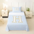 thumbnail image 1 of Erosebridal Gold H Letter Twin Sheet Sets for Girl, Abstract Lines Bedding, 3pcs, 1 of 5