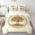 thumbnail image 1 of Erosebridal Gold Life Tree Bedding Sets Twin Size, Retro Branches Comforter Sets with Sheets, Botanical Decor, Reversible 7-Piece, 1 of 5