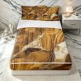 thumbnail image 1 of Erosebridal Gold Marbling Ombre Zipper Full Size Comforter Sets with Fitted Sheet and 2 Pillowcases for Women Men, Abstract Marble Print Zipper Bedding Set, Reversible, 4pcs, 1 of 6