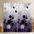 thumbnail image 1 of Erosebridal Gold Minimalist Hexagon Square Blackout Curtains Set of 2 (52x84 Each) For Teens,Boys Girls Geometric Honeycomb Window Curtains,Black Purple, 1 of 6