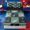 thumbnail image 1 of Erosebridal Golf Ball Games Zipper Queen Comforter Set with Fitted Sheet and 2 Pillowcases,Patchwork Geometric Plaid Zipper Bedding Set For Boys,Black Reversible,4 Pieces, 1 of 7