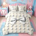 thumbnail image 1 of Erosebridal Golf Ball Sport 7pcs Bedding Comforter Set For Kids,Girls Cute Bowknot Queen Bedding Sets,Reversible lightgray, 1 of 7