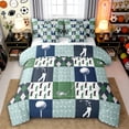thumbnail image 1 of Erosebridal Golf Gamer Twin Bedding Sets 7-Piece for Boys Girls,Sport Theme Plaid Bedding Comforter Set for Kids Teens,Ultra Soft Home Decor, 1 of 6
