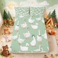 thumbnail image 1 of Erosebridal Goose Fitted Sheet Full for Girls, Green Hats Bed Set, 3 Pieces 1 Fitted Sheet and 2 Pillowcases, 1 of 6