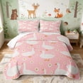 thumbnail image 1 of Erosebridal Goose Quilt King for Girls, Pink Daisies King Coverlet Set, 3-Piece 1 Bedspread and 2 Pillowcases, 1 of 7