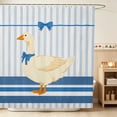 thumbnail image 1 of Erosebridal Goose Shower Curtain 72Wx72L for Girls, Blue Bow Stripes Waterproof Bathroom Curtain, 1 of 5
