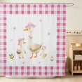 thumbnail image 1 of Erosebridal Goose Shower Curtain 72Wx72L for Girls, Pink Hats Waterproof Bathroom Curtain, 1 of 5