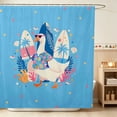 thumbnail image 1 of Erosebridal Goose Shower Curtain 72Wx84L for Girls, Tropical Surf Waterproof Bathroom Shower Curtain, 1 of 5