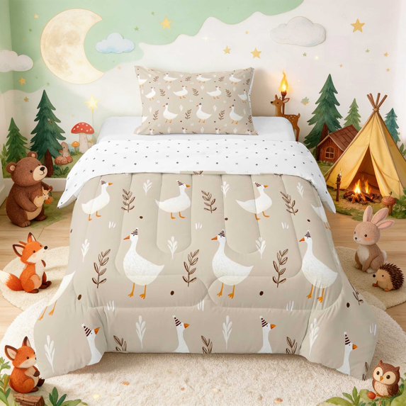 Erosebridal Goose Twin Comforter Sets for Boys Girls, Party Hats Bedding Set, Reversible 2 Pieces 1 Comforter and 1 Pillowcase