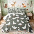 thumbnail image 1 of Erosebridal Goose Twin Quilt Set for Boys Girls, Green Background Twin Coverlet Set, 2-Piece 1 Bedspread and 1 Pillowcase, 1 of 7