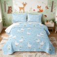 thumbnail image 1 of Erosebridal Goose Twin Quilt Set for Girls, Daisies Twin Coverlet Set, 2pcs 1 Bedspread and 1 Pillowcase, 1 of 7