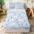 thumbnail image 1 of Erosebridal Goose Zipper Twin Comforter Sets with Fitted Sheet and 2 Pillowcases for Boys Girls, Blue Background Zipper Bedding Set, Stars Reversible, 1 of 7