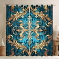 thumbnail image 1 of Erosebridal Gothic Damask Curtains Pack of 2 (38x45),Victorian Floral Black Out Curtains,Retro Aztec Theme Curtains for Living Room,Breathable Room Decor, 1 of 7
