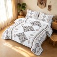thumbnail image 1 of Erosebridal Gothic Damask Twin Quilt Set, Southwestern Aztec Twin Coverlet Set, White Taupe 2 Pieces, 1 Bedspread and 1 Pillowcase, 1 of 7