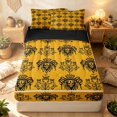thumbnail image 1 of Erosebridal Gothic Damask Zipper Full Size Comforter Sets with Fitted Sheet and 2 Pillowcases, Bohemian Skull Skeleton Zipper Bedding Set, Warm Amber Orange, Black Reversible, 1 of 7