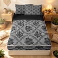 thumbnail image 1 of Erosebridal Gothic Damask Zipper Full Size Comforter Sets with Fitted Sheet and 2 Pillowcases, Southwestern Blossom Zipper Bedding Set, Black Light Gray, Black Reversible, 1 of 7