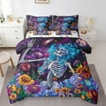 thumbnail image 1 of Erosebridal Gothic Farmhouse Style Bedding Sets Twin Size,Abstract Hippie Skeleton Comforter Sets with Sheets,Boho Flower Floral Bed in a Bag Twin Size,Bedroom Decorative Reversible,7-Piece, 1 of 7