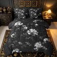 thumbnail image 1 of Erosebridal Gothic Floral King Bedding, Vintage Romantic Flower King Bed in a Bag, Black, Black Reversible, 7pcs, 1 of 6