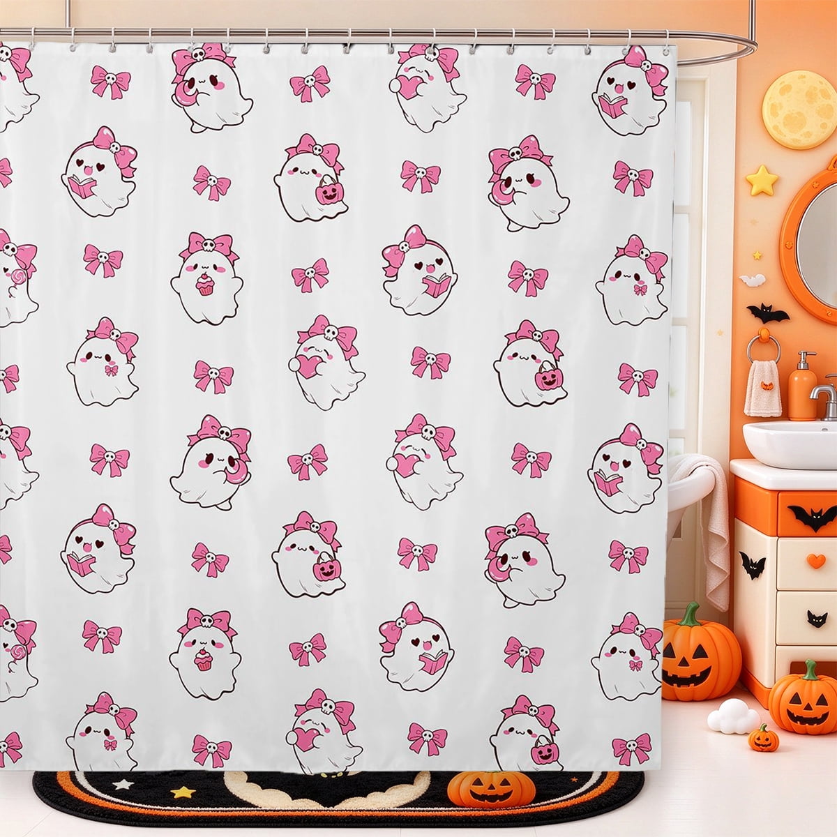 Scary Roses Erosebridal Gothic Halloween Decor Shower Curtain 72Wx78L,Scary Bow ...