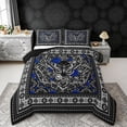 thumbnail image 1 of Erosebridal Gothic Moth Full Size Comforter Sets, Bohemian Aztec Mandala Bedding Sets, Black Gray Blue, Black Reversible 3 Pieces, 1 Comforter and 2 Pillowcases, 1 of 6