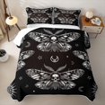 thumbnail image 1 of Erosebridal Gothic Skull Moth Print Quilt Full,Moon Stars Silhouette Full Bedspread Sets For Girls,3 Pieces, 1 of 7