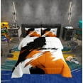 thumbnail image 1 of Erosebridal Gradient Black Orange White Bedding Twin Comforter Set, Modern Abstract Artwork Down Comforter, Oil Painting Decor Lightweight 2-Piece, 1 of 7
