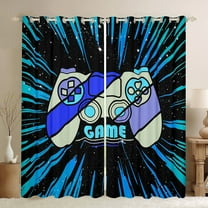 Erosebridal Gradient Gamepads Curtains for Living Room,Video Game 30%-50% Blackout Curtains Set of 2 (38x45),Abstract Geometric Curtains and Drapes (38x45),Gamer Room Decor