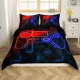 thumbnail image 1 of Erosebridal Gradient Gamer Comforter Cover Twin,Neon Gamepads Bedding Twin Size,Video Game Duvet Cover Twin,Lightweight Geometric Room Decoration(No Comforter),Reversible,3pcs, 1 of 7