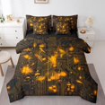 thumbnail image 1 of Erosebridal Gradient Geometric Bed in a Bag Full size, Orange Bed Set, Circuit Print Decor, Reversible 7-Piece, 1 of 5