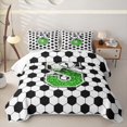 thumbnail image 1 of Erosebridal Gradient Green Letter Monogrammed S Bed Spread Queen for Teens,Sport Soccer Hexagon Queen Coverlet Set for Boys Girls, 1 of 7