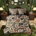 thumbnail image 1 of Erosebridal Gray Brown Camouflage Bedding Comforter Set for Boys Men, Camo Wolf Queen Bedding Sets, Black Reversible, 7-Piece, 1 of 6