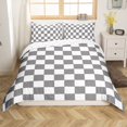 thumbnail image 1 of Erosebridal Gray Checkered Duvet Cover Full White Grey Checkerboard Grid Bedding Set,Geometric Buffalo Plaid Comforter Cover Teen Adults Men Gingham Bed Set(No Comforter), 1 of 5
