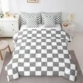 thumbnail image 1 of Erosebridal Gray Checkered Twin Bed In A Bag 7 Piece White Grey Checkerboard Grid Bedding Set,Geometric Buffalo Plaid Comforter Set With Sheets Teen Adults Men Gingham Bed Set, 1 of 5