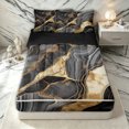 thumbnail image 1 of Erosebridal Gray Gold Marbling Zipper Twin Comforter Sets with Fitted Sheet and 2 Pillowcases for Women Men, Fashion Marble Ombre Zipper Bedding Set, Black Reversible, 4-Piece, 1 of 7