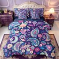 thumbnail image 1 of Erosebridal Gray Outdoor Life 7pcs Queen Bedding,Retro Paisley Stripe Bedding Comforter Set Queen,Navy Blue Reversible, 1 of 7