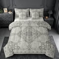 thumbnail image 1 of Erosebridal Gray Victorian Flower 7-Piece Bedding Comforter Set,Gothic Damask Theme King Bedding Sets For Adult,Reversible lightgray, 1 of 7