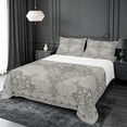 thumbnail image 1 of Erosebridal Gray Victorian Flower Bed Sheets,Gothic Damask Theme King Sheets For Adult 4-Piece, 1 of 6
