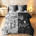 Erosebridal Gray Warm Game 7 Pieces Full Size Bedding Sets,Black White ...
