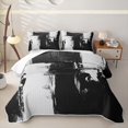 thumbnail image 1 of Erosebridal Gray White Black Bed Spread Queen, Abstract Aesthetic Queen Coverlet Set, Black Reversible 3-Piece 1 Quilt and 2 Pillowcases, 1 of 4