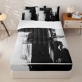 thumbnail image 1 of Erosebridal Gray White Black Zipper Full Size Comforter Sets with Fitted Sheet and 2 Pillowcases, Abstract Aesthetic Zipper Bedding Set, Black Reversible, 1 of 5