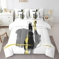 thumbnail image 1 of Erosebridal Gray White Ombre Bedding Sets Twin Size,Modern Minimalism Art Comforter Sets with Sheets,Oil Painting Style Bed in a Bag Twin Size,Lightweight Bedroom Decor Reversible,7-Piece, 1 of 7