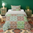 thumbnail image 1 of Erosebridal Green Blue Orange Mandala Twin Comforter Sets, Bohemia Style Patchwork Bedding Set, Gray Reversible 2pcs, 1 Comforter and 1 Pillowcase, 1 of 6