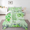 thumbnail image 1 of Erosebridal Green Butterfly Comforter Sets Queen Size, Inspirational Quotes Down Comforter, Rose Floral Decor, 3pcs, 1 of 6