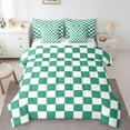 thumbnail image 1 of Erosebridal Green Checkered Twin Bed In A Bag 7 Piece White Emerald Green Checkerboard Bedding Set,Buffalo Plaid Grid Comforter Set With Sheets Adults Aesthetic Geometric Gingham Bed Set, 1 of 5