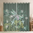 thumbnail image 1 of Erosebridal Green Dragonfly Curtains Pack of 2 (42Wx63L),Botanical Flower 30%-50% Black Out Curtains,Mother'S Day Gifts Curtains for Living Room,Floral Bedroom Decoration, 1 of 6